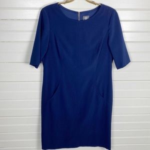 Vince Camuto Navy Sheath Dress With Pockets Size 14